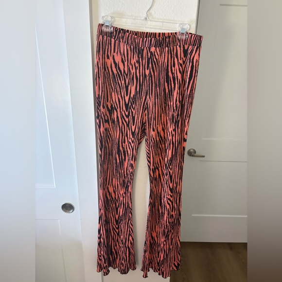 ASOS Pink Zebra Flare Pants - Picture 1 of 6